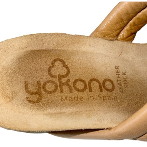 Yokono Wedge Sandal Tan Double Band Cushioned Made in Spain Sz 7.5 - Picture 7 of 9